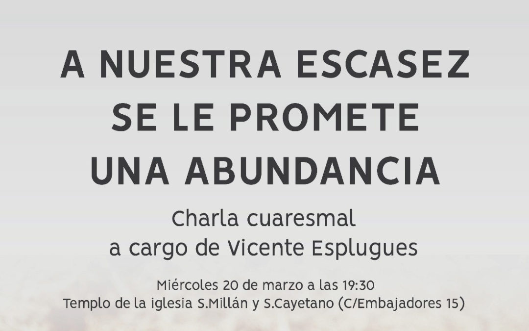 Charla Cuaresmal – 20 Marzo 2019 19:30