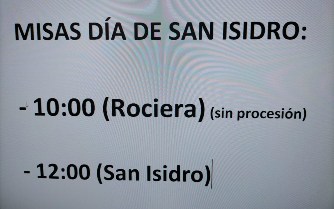Misas días de San Isidro 2021